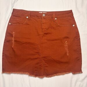 Rust Orange Denim Skirt